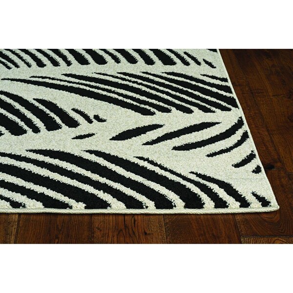 Palacedesigns 23 x 45 in. Black or White Polypropylene Rug PA3672956 - main